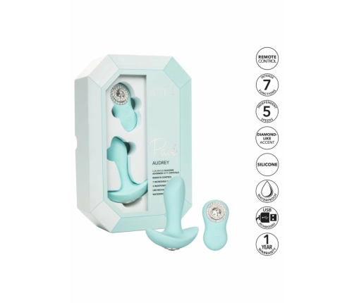 Pave Audrey Luxury Silicone Intimate Massager with Remote, Blue