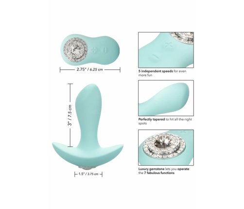 Pave Audrey Luxury Silicone Intimate Massager with Remote, Blue