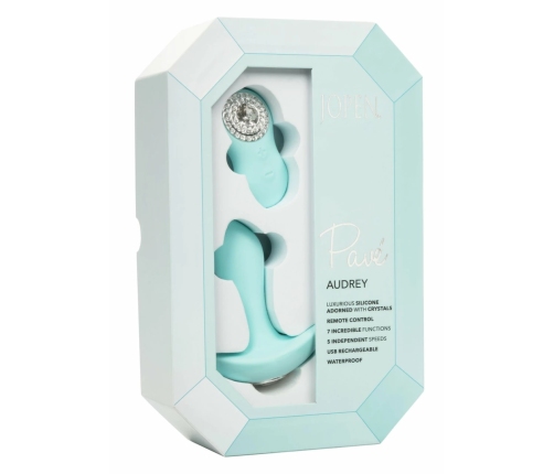 Pave Audrey Luxury Silicone Intimate Massager with Remote, Blue