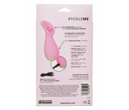 Slay Tickle Me Mini Silicone Massager, 10 Modes, Waterproof, Pink