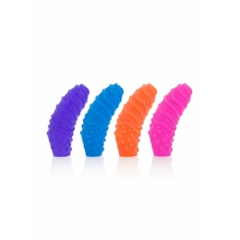 Posh Silicone Finger Swirls - Colorful Textured Finger Sleeves Set Posh Silicone Finger Swirls - Colorful Textured Finger Sleeves Set