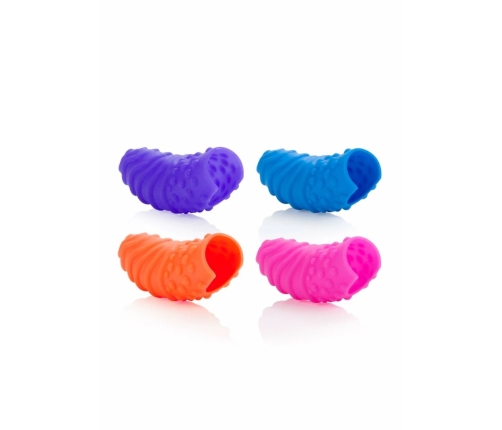 Posh Silicone Finger Swirls - Colorful Textured Finger Sleeves Set