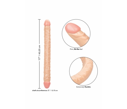 Size Queen Double Dong 17 inch Flexible Dual-Ended Model Clear