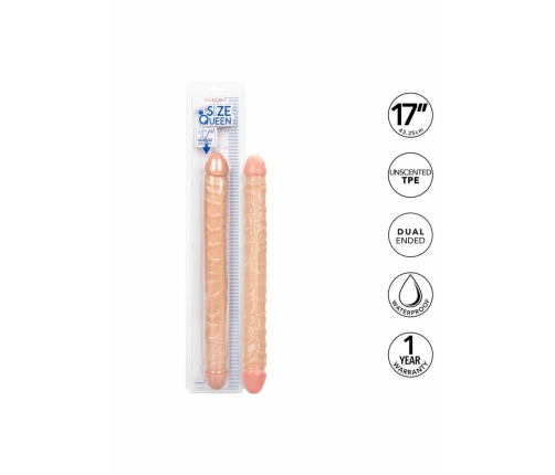 Size Queen Double Dong 17 inch Flexible Dual-Ended Model Clear