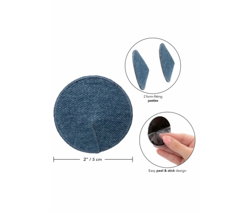 Ride Em Denim Premium Round Pasties - Reusable Self-Adhesive Set