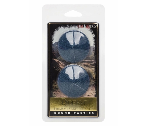 Ride Em Denim Premium Round Pasties - Reusable Self-Adhesive Set