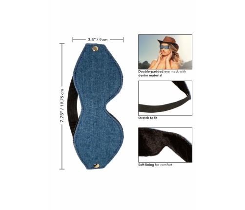 Ride Em Denim Eye Mask Premium Double-Padded Adjustable Fit
