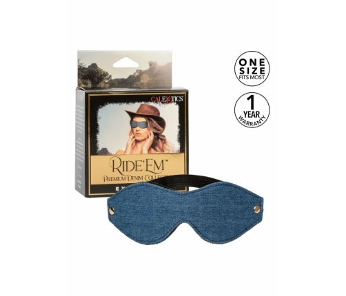 Ride Em Denim Eye Mask Premium Double-Padded Adjustable Fit