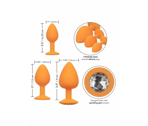 Cheeky Gems 3 pcs Silicone Anal Training Kit with Gem Base