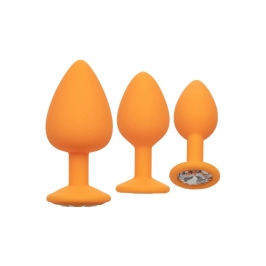 Cheeky Gems 3 pcs Silicone Anal Training Kit with Gem Base Cheeky Gems 3 pcs Silicone Anal Training Kit with Gem Base