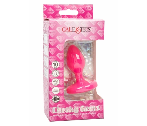 CalExotics Cheeky Gem Vibrating Probe Medium - Silicone, 10 Modes, Black