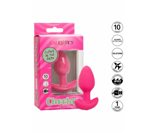 Cheeky Cheeky Glow Vibrating Plug S Glow-in-the-Dark Silicone, USB, IPX7
