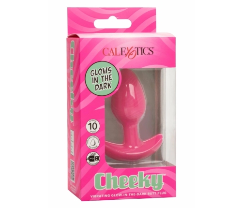 Cheeky Cheeky Glow Vibrating Plug S Glow-in-the-Dark Silicone, USB, IPX7