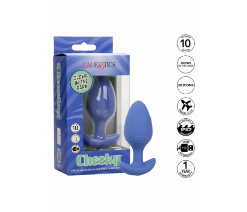 Cheeky Glow Vibrating Plug L Silicone Glow-in-the-Dark Large USB