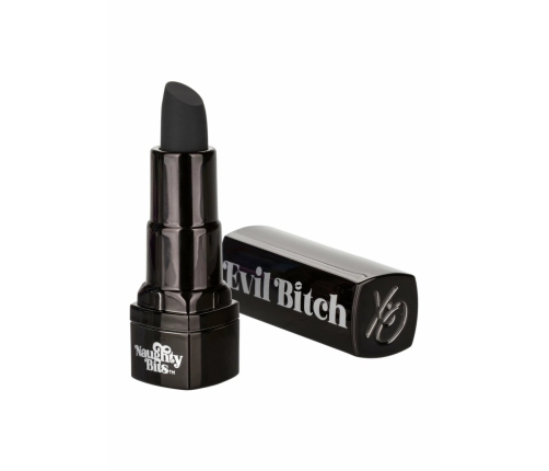 Naughty Bits Evil Bitch Lipstick Vibrator Black Compact 10-Function