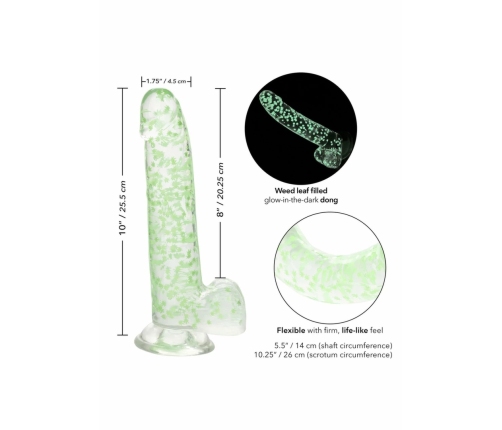 Naughty Bits I Leaf Glow-in-the-Dark Dong 20 cm Suction Cup Green