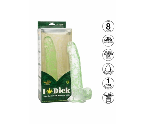 Naughty Bits I Leaf Glow-in-the-Dark Dong 20 cm Suction Cup Green