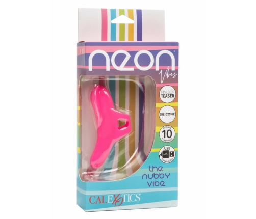 Neon Vibes The Nubby Vibe Finger Massager, 10 Modes, Waterproof, Pink