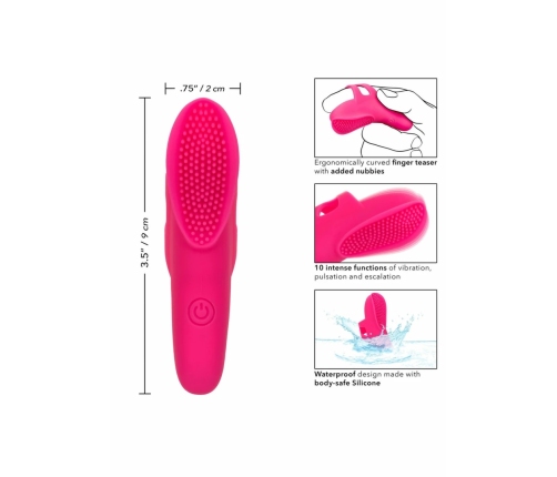 Neon Vibes The Nubby Vibe Finger Massager, 10 Modes, Waterproof, Pink