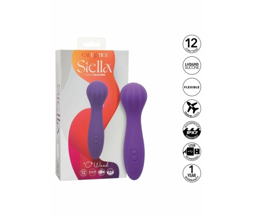 Stella O Wand Liquid Silicone Rechargeable Massager, Waterproof, Black