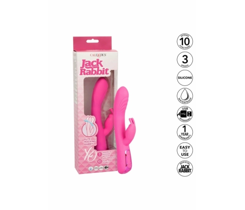 CalExotics Elite Rocking Rabbit Massager 10 Modes Silicone Pink