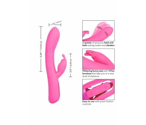 CalExotics Elite Rocking Rabbit Massager 10 Modes Silicone Pink