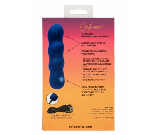 CalExotics Cashmere Satin Swirl G Vibrator - Silky Curved, 10 Modes, USB Rechargeable
