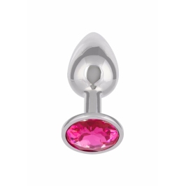 Jewel Small Rose Plug Metallic Intimate Accessory with Gem Accent Jewel Small Rose Plug Metallic Intimate Accessory with Gem Accent