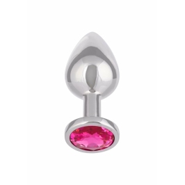 Jewel Large Rose Plug Metallic Intimate Accessory with Gem Accent Jewel Large Rose Plug Metallic Intimate Accessory with Gem Accent