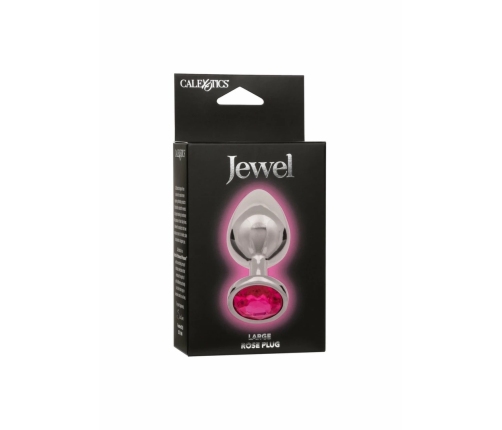 Jewel Large Rose Plug Metallic Intimate Accessory with Gem Accent