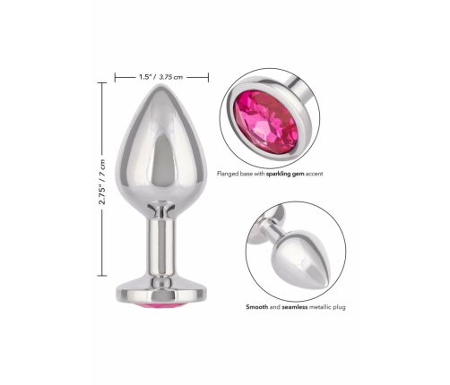 Jewel Large Rose Plug Metallic Intimate Accessory with Gem Accent