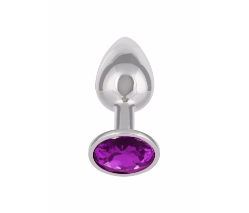 Jewel Small Amethyst Plug - Metallic Model with Gem Accent, Compact Size