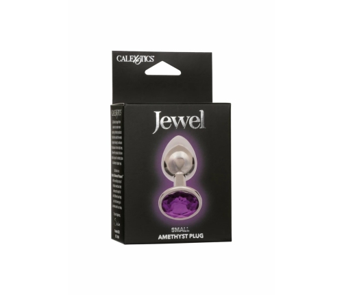 Jewel Small Amethyst Plug - Metallic Model with Gem Accent, Compact Size