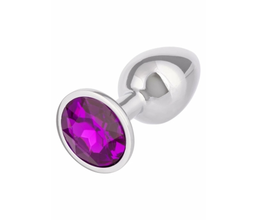 Jewel Small Amethyst Plug - Metallic Model with Gem Accent, Compact Size