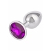Jewel Small Amethyst Plug - Metallic Model with Gem Accent, Compact Size