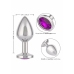 Jewel Large Amethyst Plug - Metallic Model with Decorative Gem, Size L