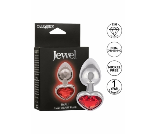 Jewel Small Ruby Heart Plug Metal Intimate Accessory Nickel-Free