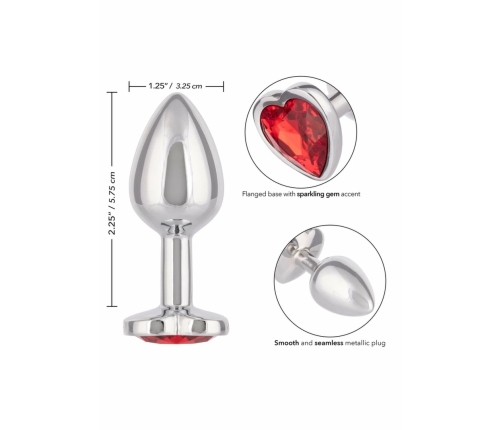 Jewel Small Ruby Heart Plug Metal Intimate Accessory Nickel-Free