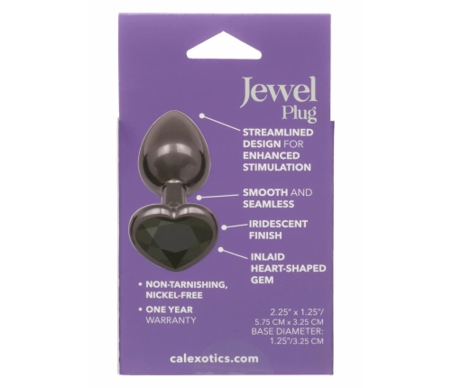 CalExotics Jewel Diamond Heart Plug Small - Silver, Elegant Nickel-Free Design