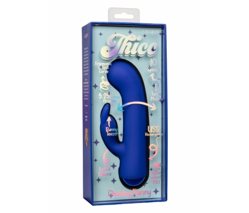 Thicc Chubby Bunny Dual Motor Liquid Silicone Massager, Pink, 5.25