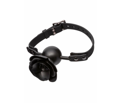 Forbidden Removable Rose Gag Silicone Adjustable Black 716770105356