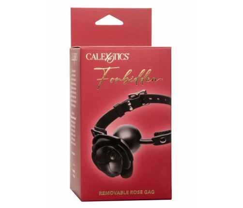 Forbidden Removable Rose Gag Silicone Adjustable Black 716770105356