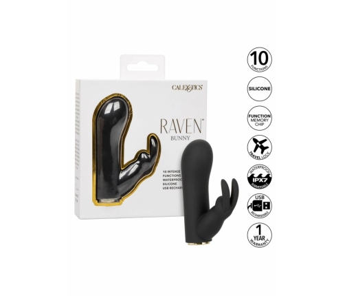 Raven Bunny Mini Dual Massager Waterproof Silicone USB Rechargeable