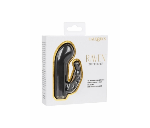 Raven Butterfly Mini Dual Massager - Compact Curved Design, Black