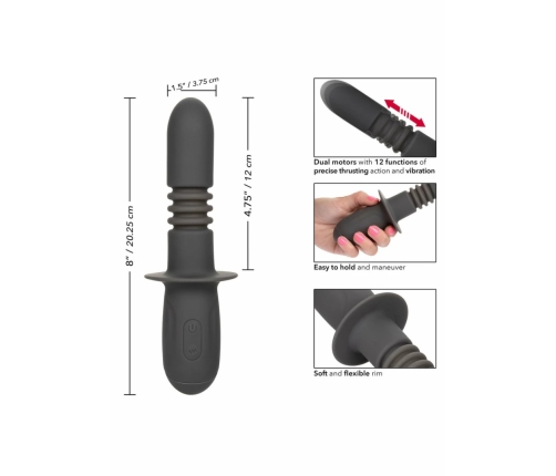 Ramrod Thrusting Dual Motor Probe Silicone Waterproof Black
