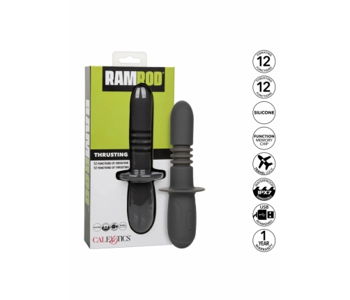 Ramrod Thrusting Dual Motor Probe Silicone Waterproof Black