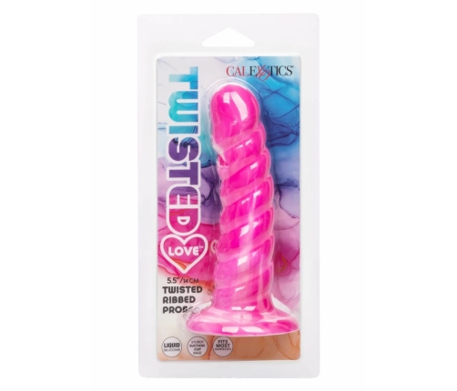 Twisted Love Twisted Ribbed Probe Liquid Silicone Flexible Black 17 cm