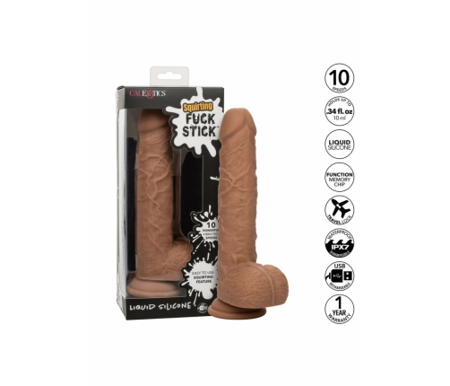 CalExotics Squirting Vibrating Stick Liquid Silicone 10-Speed 22 cm Beige