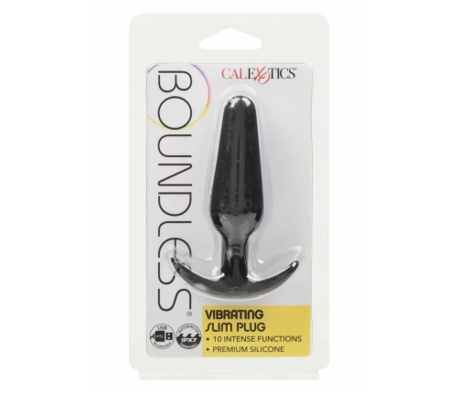 CalExotics Boundless Vibrating Slim Plug Black USB Rechargeable 10 Modes