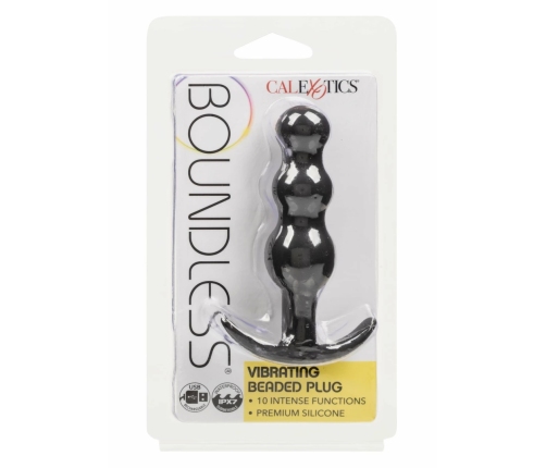 CalExotics Boundless Vibrating Beaded Plug Silicone Waterproof Black